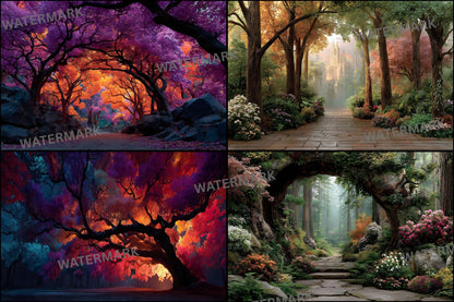 Alice in Wonderland Backdrop Digital, Magical Background for Photography, Fantasy Party Decor, Empty Scene Photo Prop, Portrait Photography