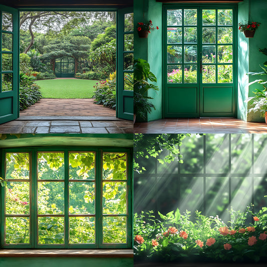 Royal Green Garden Digital Backdrop, Photography Background, Studio Portrait Fairytale Photo, Wedding Photo Booth, Fantasy Images
