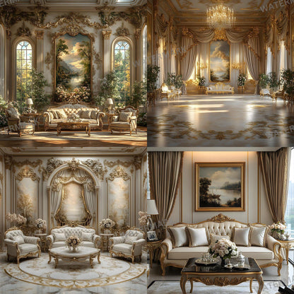 Royal Sitting Backdrops - Regal Digital Backgrounds for Portraits, Branding & Photography - Regal Room Backgrounds - Luxury Backdrops