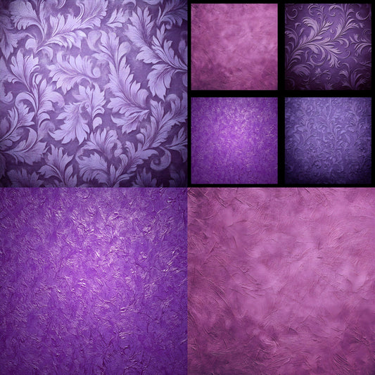 Vintage Purple Patterned Digital Backdrop, Photography Background for Portraits, Square Format, Elegant Photo Booth Prop, Downloadable Image Set