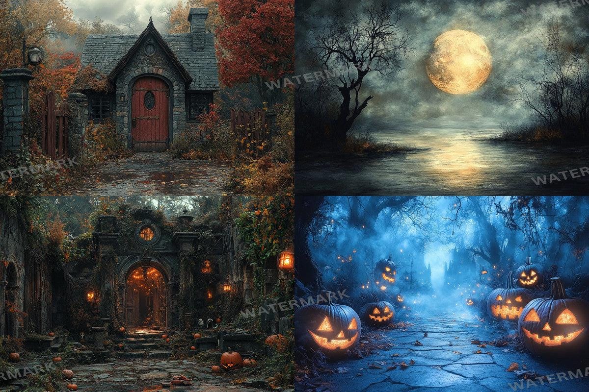 Halloween Monster View Backdrops for Photography  00x00px PNGs for Digital Art  Photo Editing  Commercial Use Allowed