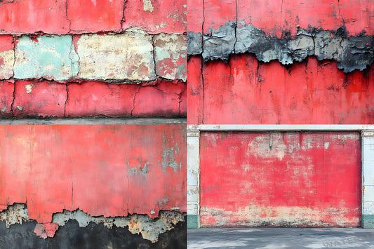Burnt Coral Wall Backdrops | Aged Textured Digital Backgrounds | Rustic Weathered Surfaces | Vintage Photography | Photoshop Background
