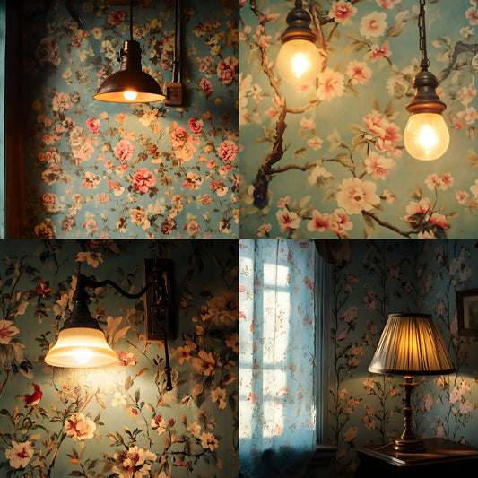 Vintage Wallpaper Room Backdrops, Photography Backgrounds, Digital Download for Portrait Photography, High-Resolution Images