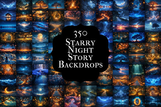 Starry Night Sky Backdrop: PNGs for Space Photo Editing, Celestial Photography Props, Galaxy Themed Digital Backdrops.