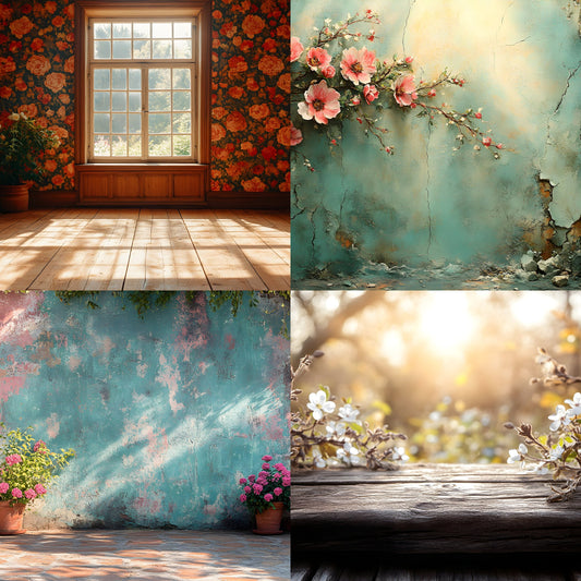 Vintage Sunlit Room Digital Backdrop, Wallpaper Backgrounds, Photography, Cozy Interior Scene, High-Resolution Download, Photo Overlays