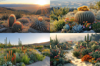 Desert Oasis Botanical Digital Backdrops Props: Lush Flatlay Backdrops, Large Photograph Backdrops, Backdrops - Photography Backgrounds