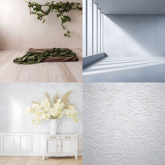 White Textured Wall Photography Backdrop, Vignette Digital Background for Square Product Images, Online Store Photo Prop, Clean Modern Look