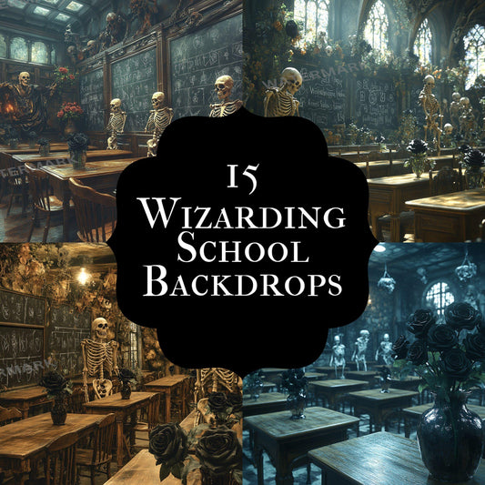Wizarding School Digital Backdrops - 1High-Res PNGs for Photography 96x96px Commercial Use