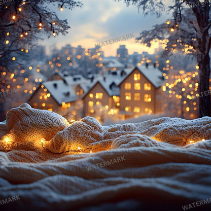 Warm Lights Digital Backdrops - Cozy Christmas Photo Backdrops - Photography, Newborn, Maternity & Family Portraits - Festive Wallpapers