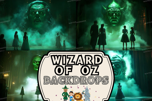 Wizard of Oz Emerald City Backdrops | Great Oz Digital Art Collection | Fantasy Photography Backgrounds & Green Magic