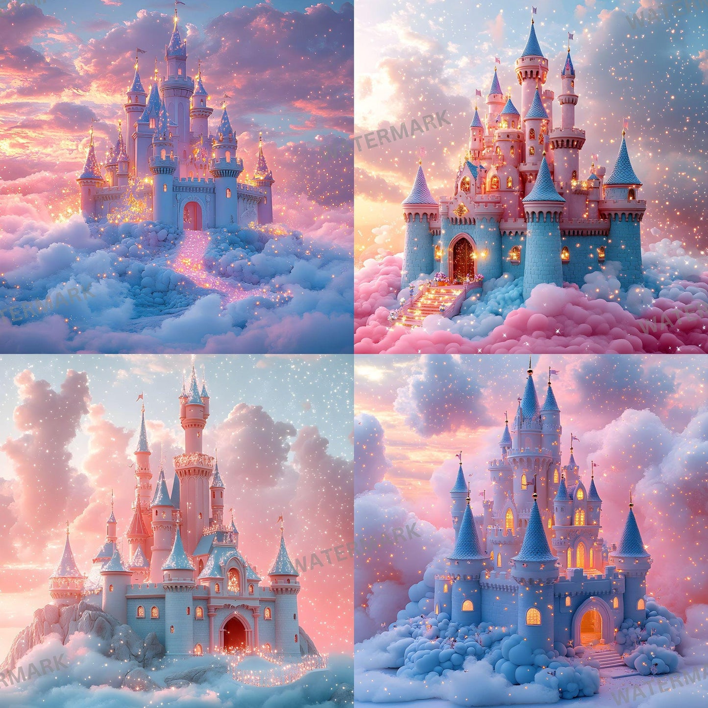 Fairytale Castle Digital Photography Backdrop Overlay for Studio Portraits 96x96px Enchanted Wallpaper Backgrounds