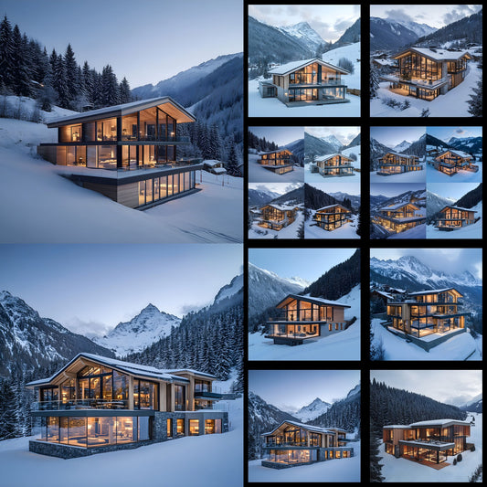 Alpine Chalet Digital Backdrop, Cozy Fireplace Background, Winter Holiday Photography Prop, Christmas Scene Setter, for Social Media