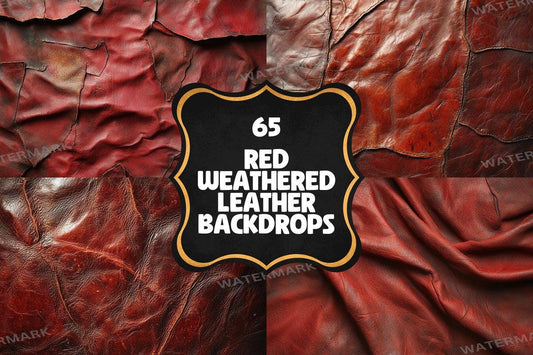 Red Weathered Leather Textures Photography Backdrops for Photoshop - Warm Aesthetic Backgrounds for Digital Art  Photo