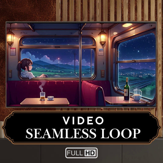 Animated Background | Lofi Train Journey | Seamless Anime Cozy Looped Vtuber Background -  Anime Travel Train Window Twitch Stream Overlay