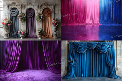 Velvet Elegance Backdrops | Luxurious Digital Backgrounds | Opulent Vintage Room Photography Backdrops | Wedding & Maternity Backdrops