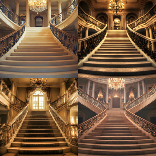 Grand Staircase Digital Backdrop, Interior Photography Background, Elegant Chateau Stairwell, Fantasy Castle Photo, Historic Hallway