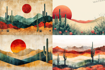Modern Desert Geometry Backdrops, Abstract Digital Backgrounds, Minimalist Landscape Photography, Geometric Architectural Composites