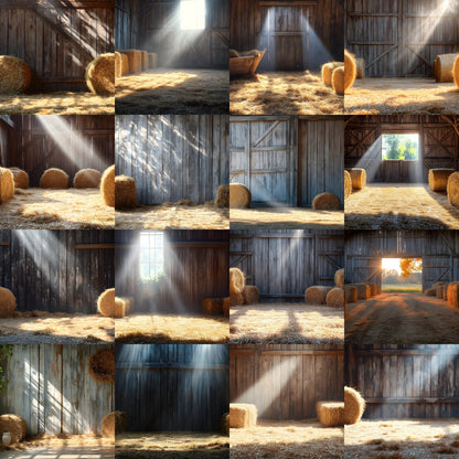 Rustic Barnyard Photography Backdrop, Vintage Farm Scene Background, Digital Download for Portrait Photoshoot, Photo Booth Prop
