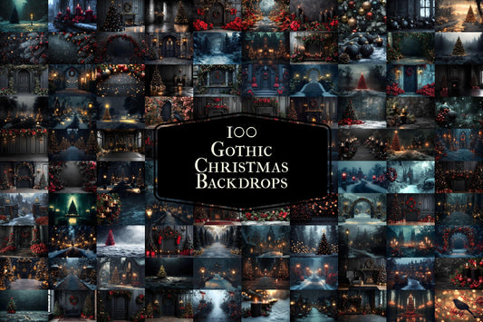 Gothic Christmas Backdrops, Black Christmas Backgrounds, Gothic Festive Dark Hue Xmas, Photography, Photoshop - Gothic Backdrops - 3:2