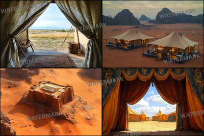Desert Oasis Tent Digital Backdrop, Luxury Arabian Nights Background, Photography Prop, High-Res Image, Dreamy Scene, Instant Download