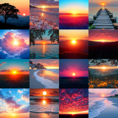 Sunset Photography Backdrop Bundle, Golden Hour Digital Backgrounds for Photographers, Warm Light Portrait Photography, Dreamy Sky Photo Overlays