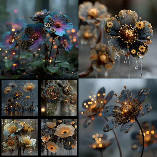 Metal Gear Flower Treehouse Digital Backdrop, Whimsical Square Background for Photography, Fantasy Photo Prop, Unique Art Printable, Gaming Inspired Design