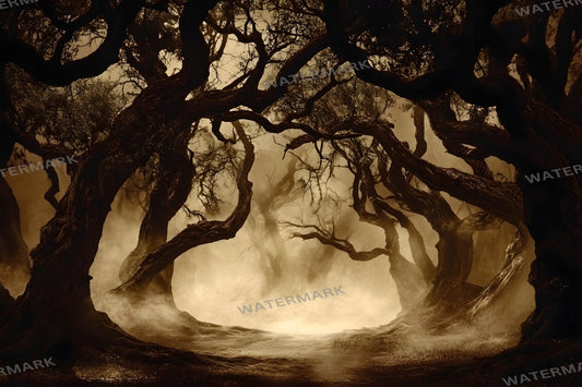 Spooky Forest Digital Photography Backdrops - Dark Woods Photoshop Overlays - Halloween Fantasy Backgrounds - Digital Master Composites
