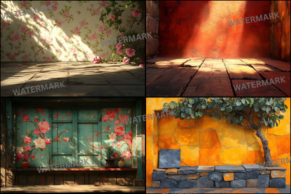 Vintage Sunlit Room Digital Backdrop, Wallpaper Backgrounds, Photography, Dreamy Photo Booth, High-Res Images