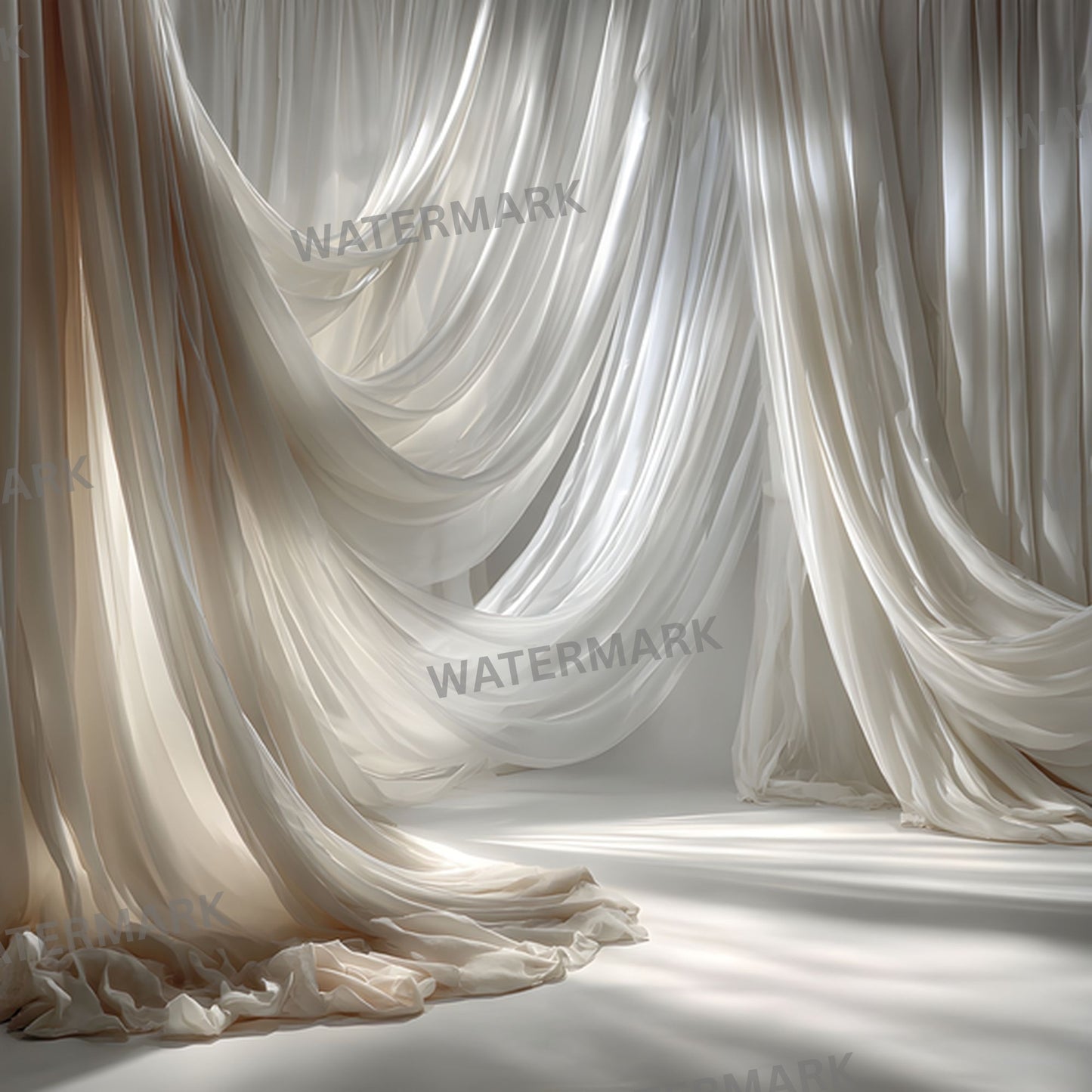 Sheer Satin Fabric Photography Backdrop, Elegant Wedding Background, Square Format Digital Download, Bridal Portrait Photo Booth Prop, SQBD