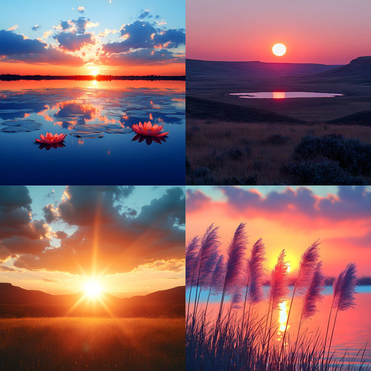 Sunset Photography Backdrop Bundle, Golden Hour Digital Backgrounds for Photographers, Warm Light Portrait Photography, Dreamy Overlays