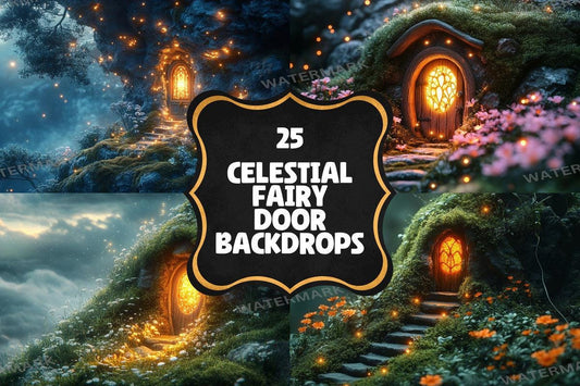 Celestial Fairy Door Backdrop - Fairy Photography Backdrops - Photoshop - Backgrounds - Master Overlay - Photography