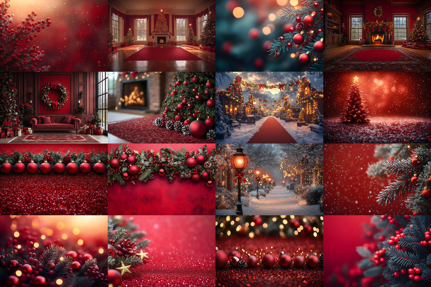 Christmas Backdrop, Digital Backdrop, Santa Christmas Backdrop For Kids Family, Festive Digital Download Christmas Background