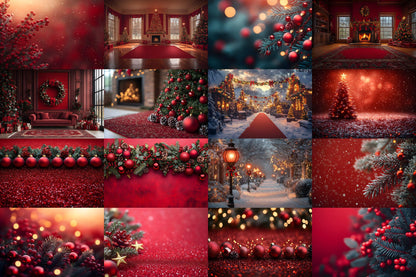 Christmas Backdrop, Digital Backdrop, Santa Christmas Backdrop For Kids Family, Festive Digital Download Christmas Background
