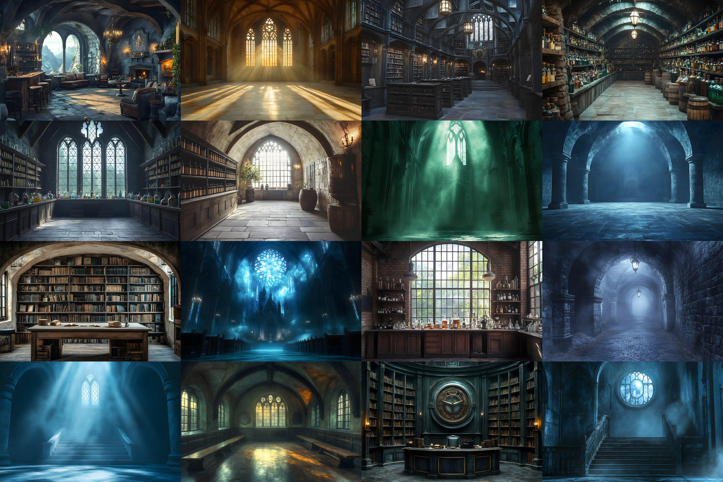 Wizarding School Backdrops - High-Resolution PNGs 00x00px for Magical Commercial Use - Enchanting Fantasy Designs