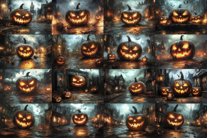 Halloween Monster Scene Digital Backdrops  2High-Resolution PNG Photography Backgrounds for Creative Photo Editing  Master Overlay Effect