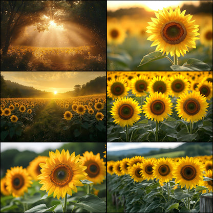 Sunflower Field Digital Backdrop, Vibrant Meadow Backgrounds, Photography, Scenic Photo Overlays, Summer Portrait, High-Res Images