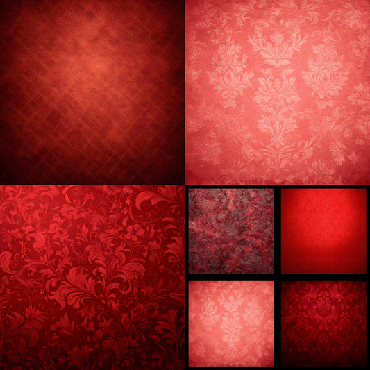 Vintage Red Patterned Photography Backdrop, Square Digital Background for Product, Portrait, and Social Media Content Creation - SQBD93
