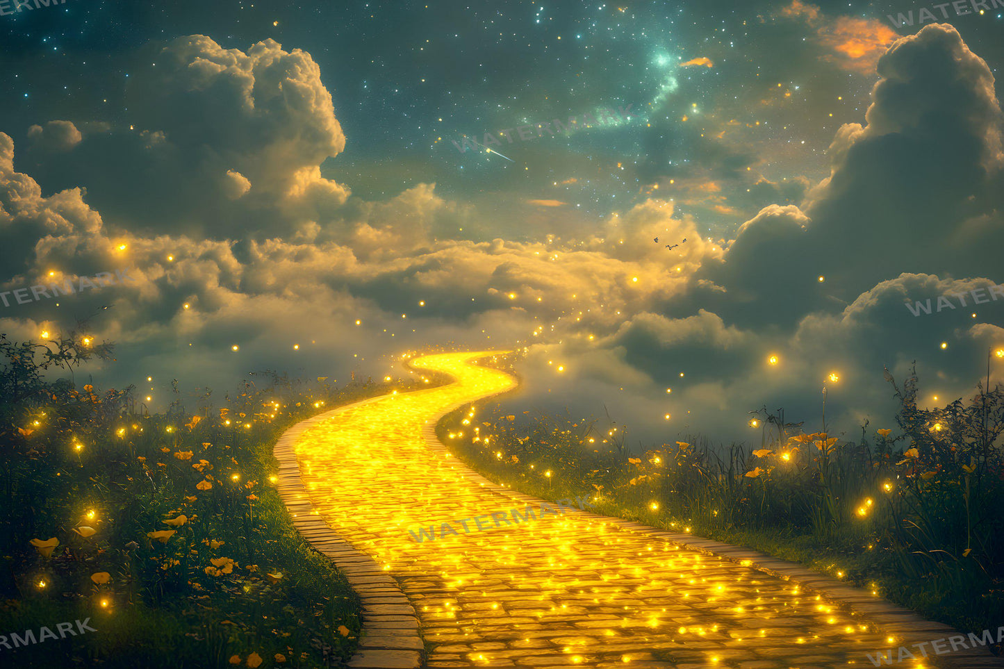 Floating Yellow Brick Road Digital Photography Backdrops - Wizard of Oz Photoshop Overlays - Kids Backgrounds - Digital Master Composites