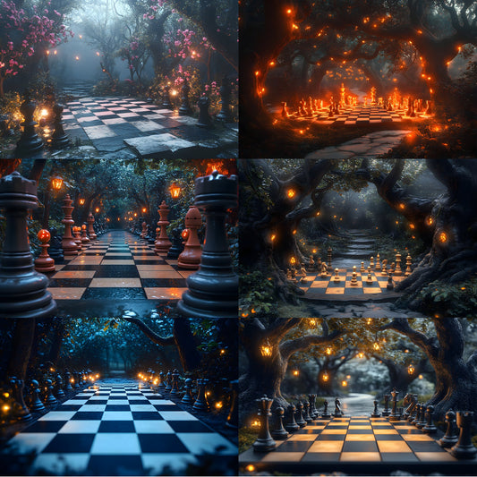 Alice in Wonderland Chessboard Backdrop, Fantasy Wonderland Background, Digital Download for Photography, Portrait, and Event Backdrops