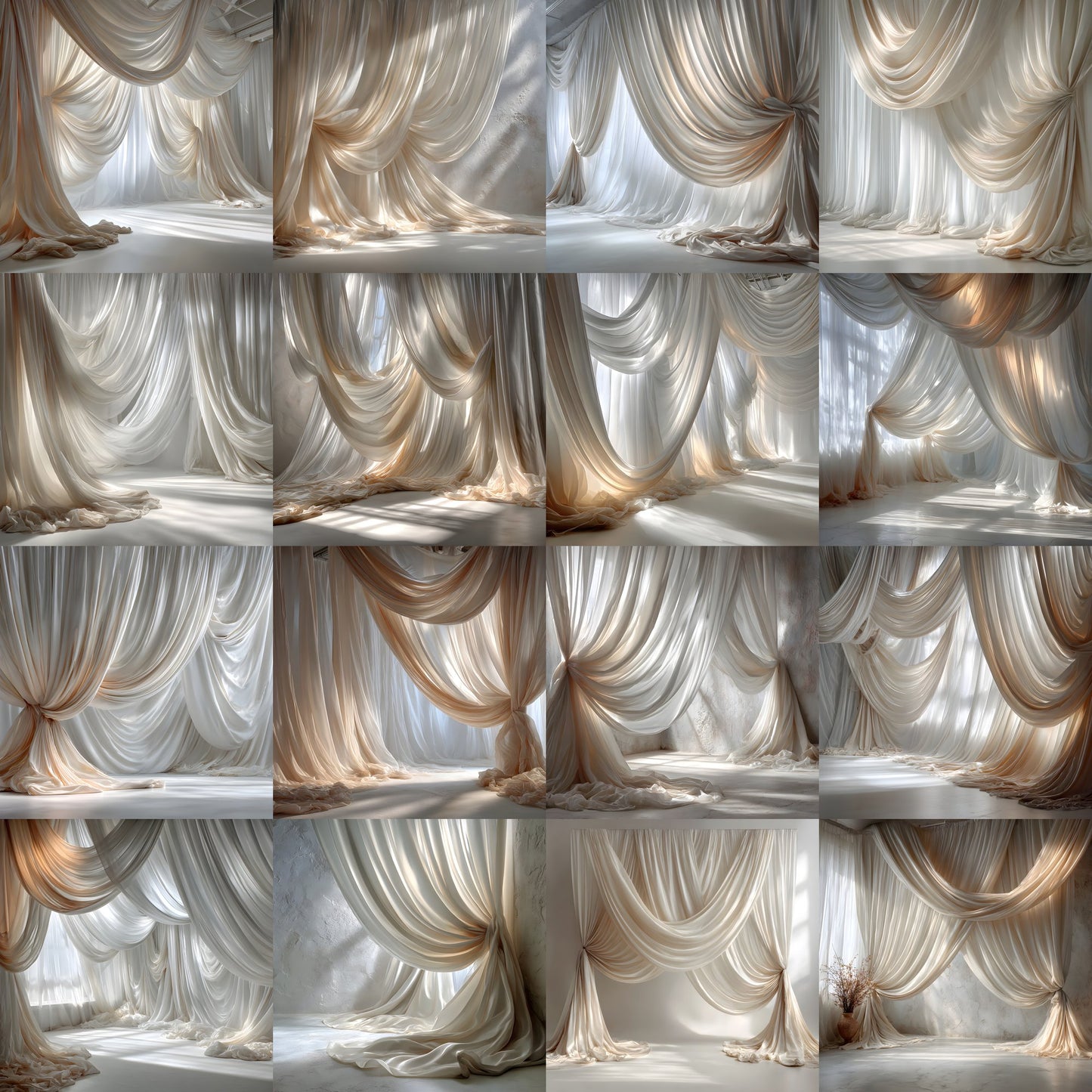 Sheer Satin Fabric Photography Backdrop, Elegant Wedding Background, Square Format Digital Download, Bridal Portrait Photo Booth Prop, SQBD