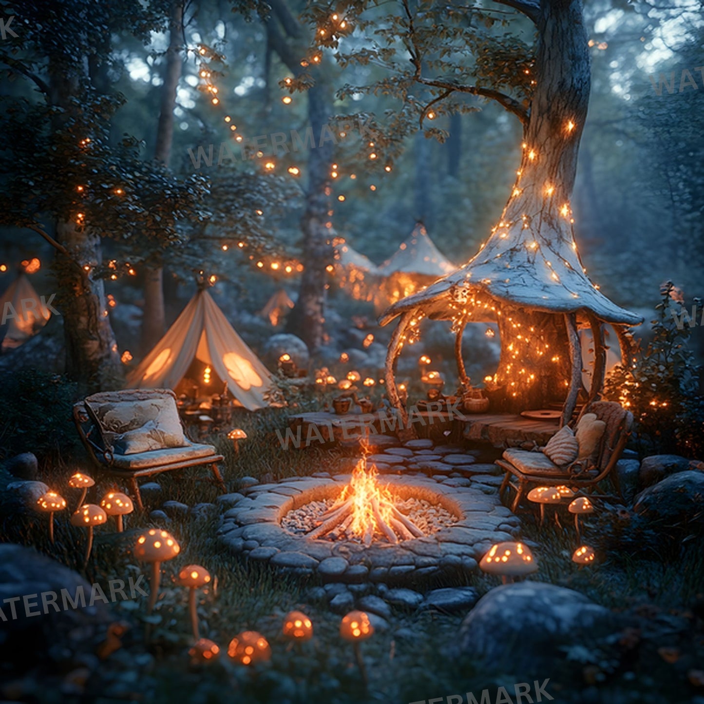 Woodland Elf Digital Backdrop Set, Fantasy Forest Backgrounds for Photography, Magical Square Images for Storytelling, Enchanted Realm Photo Overlays