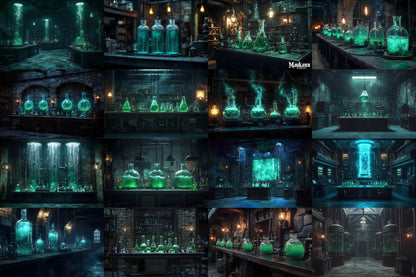 Mad Scientist Lab Backdrop, Dark Science Laboratory, Gothic Alchemy Room, Spooky Halloween Decor, Sci-Fi, Steampunk, Haunted Lab Backdrop