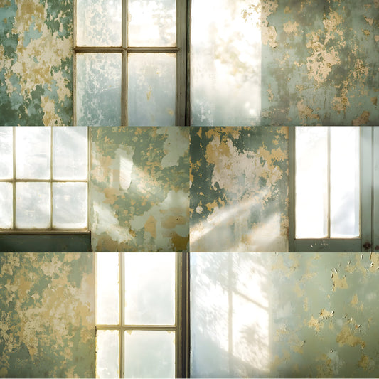 Vintage Wallpaper Digital Backdrop, Diffused Light Photography Backgrounds, Worn Texture Photo Booth, Printable Photography Prop