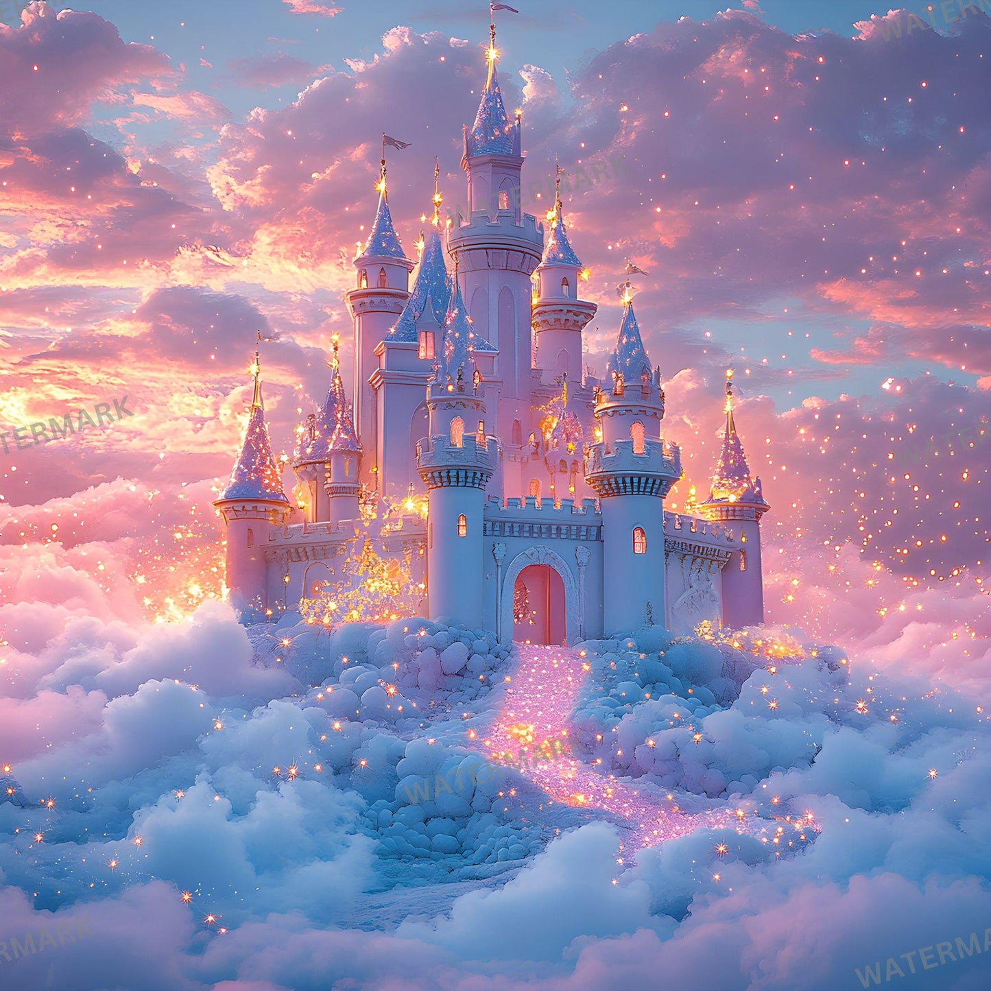 Fairytale Castle Digital Photography Backdrop Overlay for Studio Portraits 96x96px Enchanted Wallpaper Backgrounds