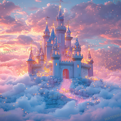 Fairytale Castle Digital Photography Backdrop Overlay for Studio Portraits 96x96px Enchanted Wallpaper Backgrounds