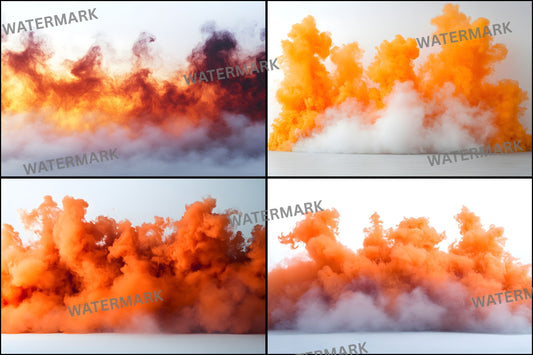 Orange Smoke Sports Photography Backdrop, Dynamic Athlete Background, Digital Download for Action Portraits, Themed Photo Booth Prop