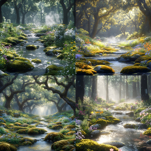 Woodland Botanical Digital Backdrop Set, Photography Backgrounds, Enchanted Forest Photo Overlays, Nature Inspired Scene, Dreamy Photo Design