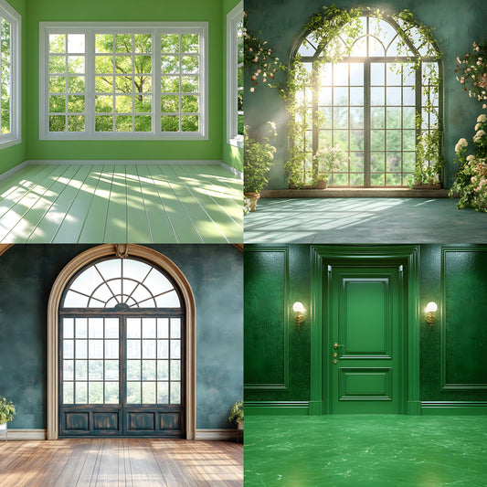 Royal Green Interior Digital Backdrop, Photography Background, Elegant Room Photo Backdrop, Royalty Inspired Scene, Fine Art Photography