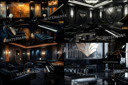 Jazz Lounge Digital Backdrop Set, Sophisticated Music Venue Backgrounds, Photography Backdrops, Musician Photo Booth, Printable Jazz Club Scenes