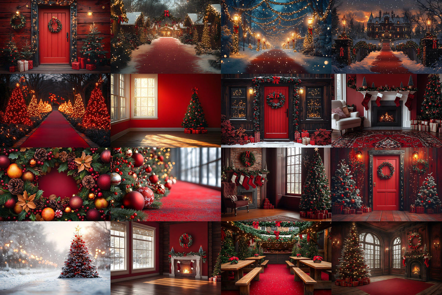 Christmas Backdrop, Digital Backdrop, Santa Christmas Backdrop For Kids Family, Festive Digital Download Christmas Background